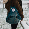 Net shopping bag with large handle
